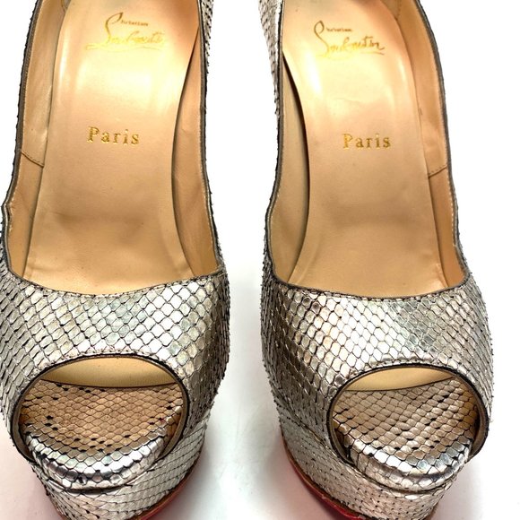 🌷❤️🔥SPRING SALE 🔥 FINAL PRICE🌷💥Christian Louboutin Lady Peep 150 Python 39 - Picture 5 of 12